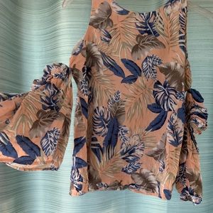 Tropical off the shoulder blouse. Size Small